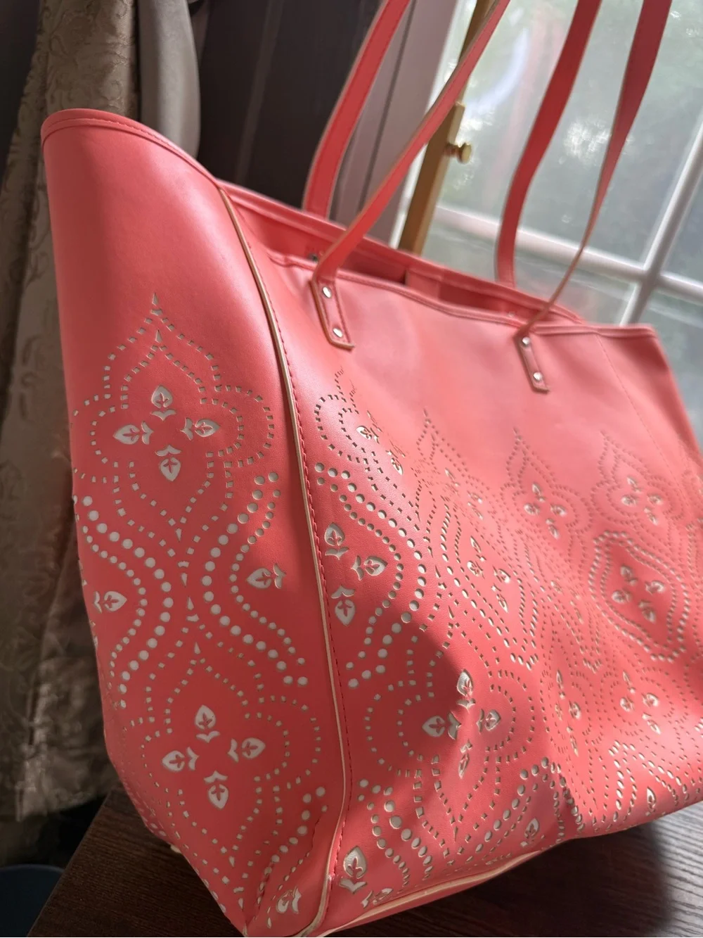 NWOT Vera Bradley Coral Pink Studded Tote